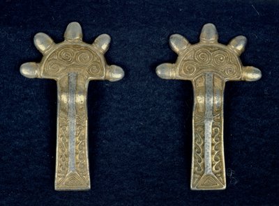 Pair of brooches, from Tomb 79 at Saint-Sauveur by Merovingian